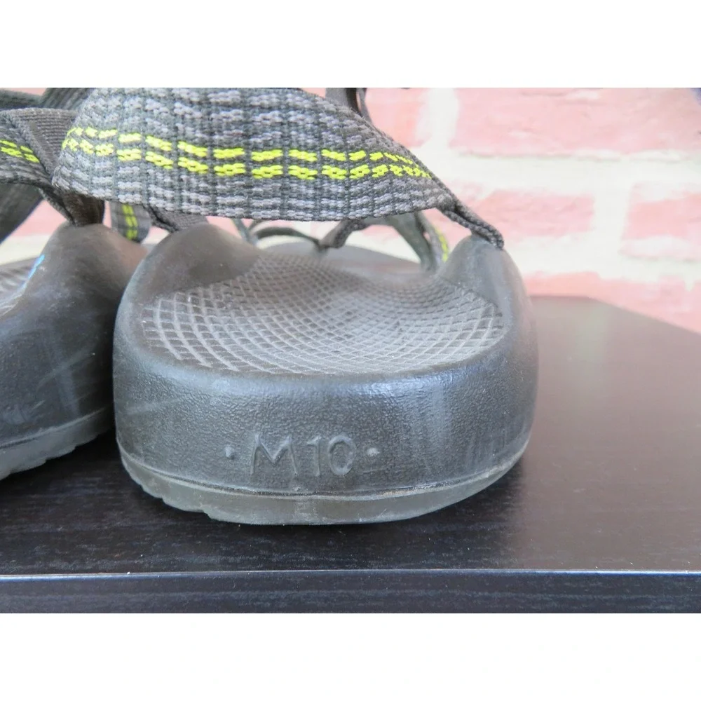 Chaco Z/2 Sandals Mens Size 10 Gray Yellow Strappy Toe Loop Hiking Water Trail